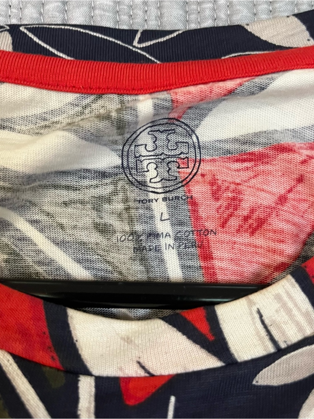 Tory Burch Acoma Pottery Tee Shirt Pima Cotton Large - Picture 4 of 9
